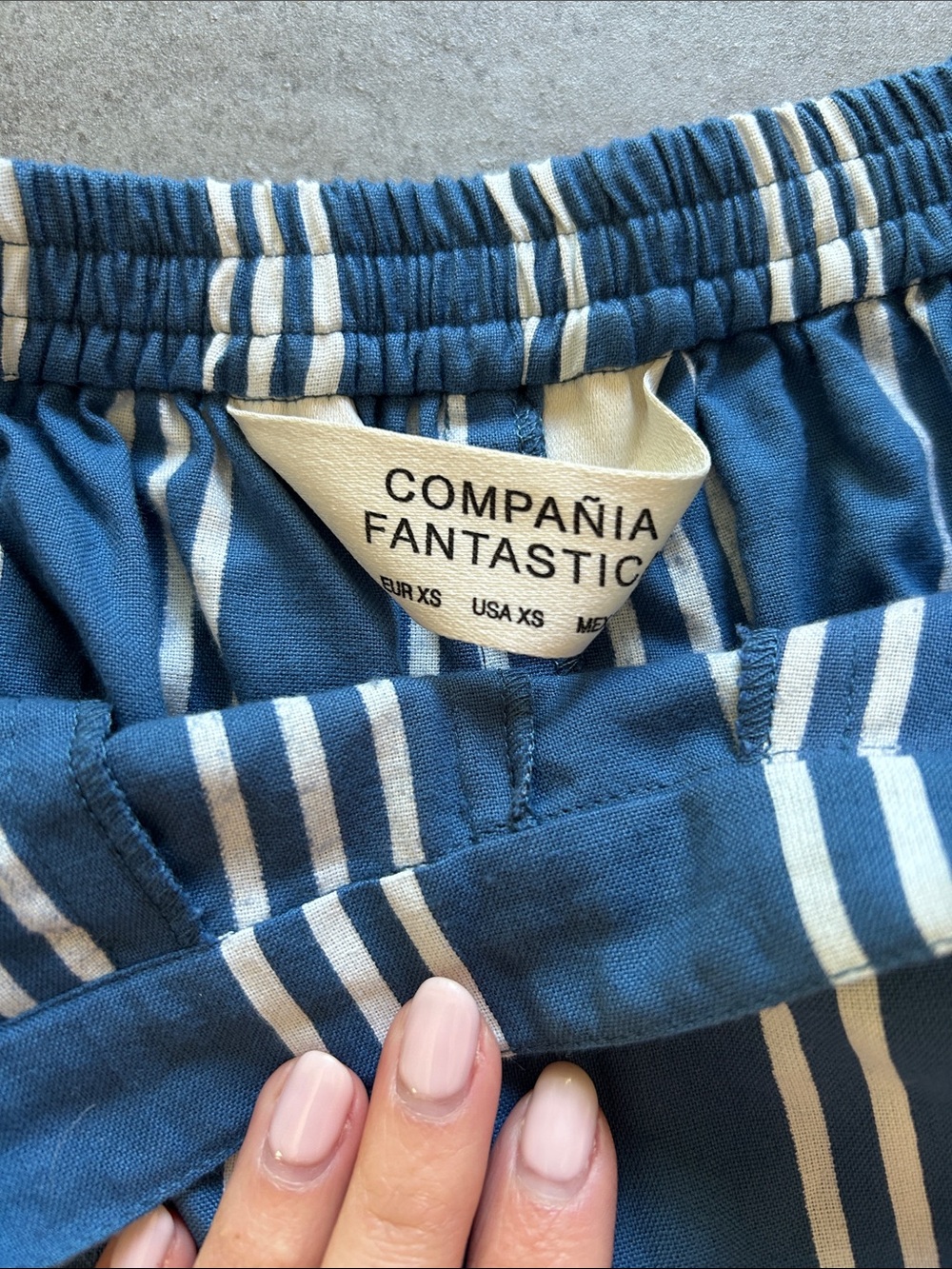 NWOT Blue and White Striped Two-Piece Set - Picture 3 of 4